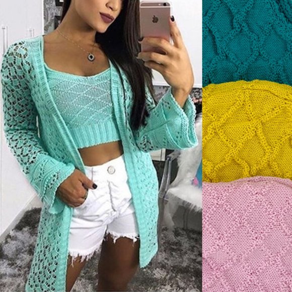 Made in Brazil | Crochet Top + Duster Set M 2-6 - Picture 4 of 6